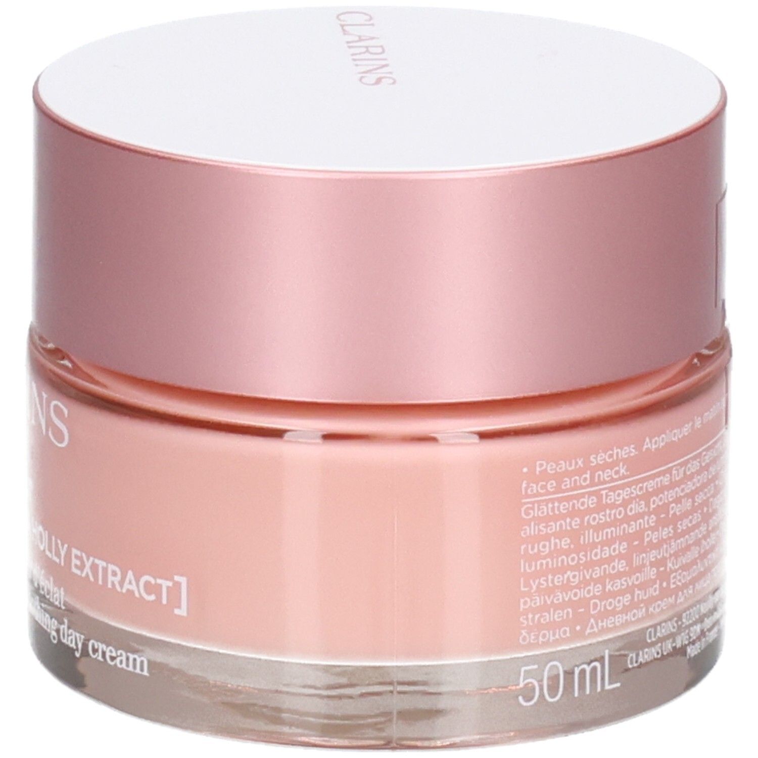 Clarins Multi-Active Jour Crema per pelli secche, 50ml, vista obliqua.