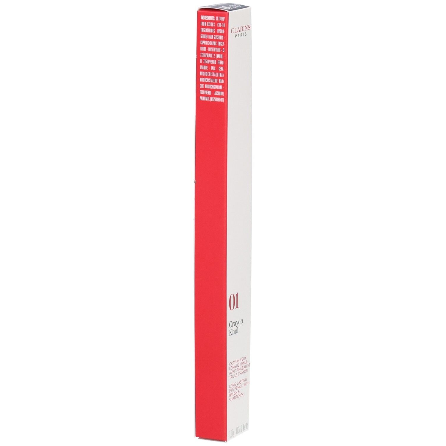 Clarins Crayon Khôl 01 Carbon Black, vista laterale della confezione.