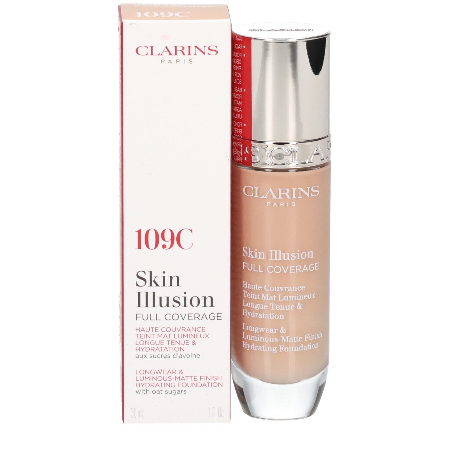 CLARINS SKIN ILLUSION FULL COVERAGE 109C - Fondotinta opaco per una pelle impeccabile