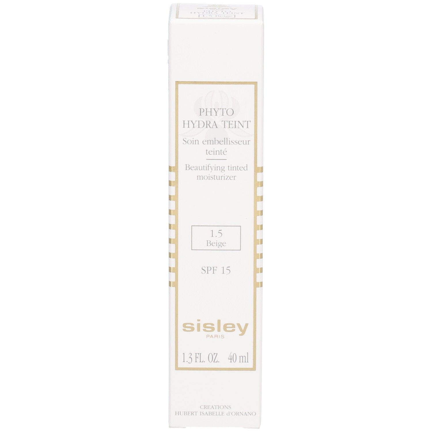 Sisley Phyto-Hydra Teint, confezione, tonalità 1.5 Beige, idratante colorato con SPF 15.