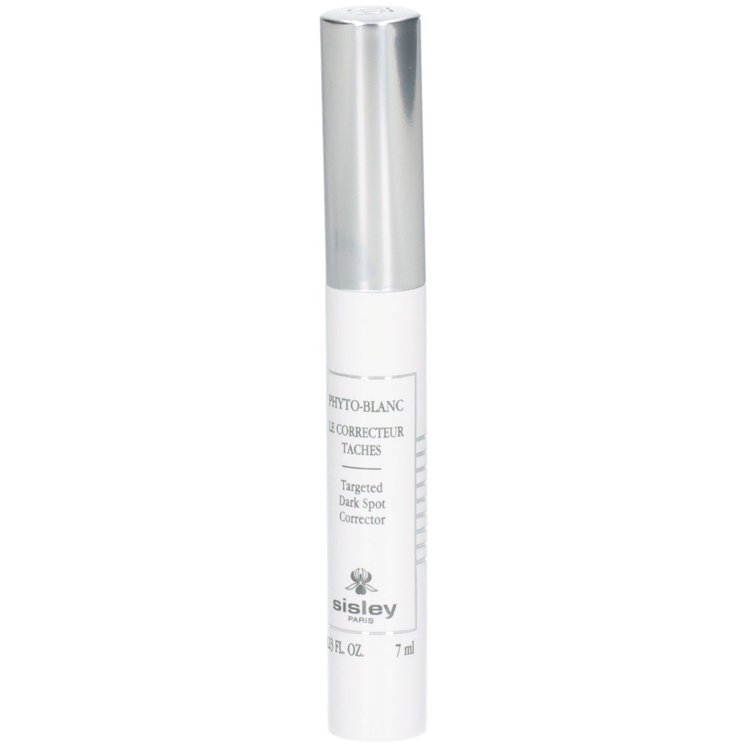Correttore mirato macchie Sisley Phyto-Blanc in penna con tappo argentato.