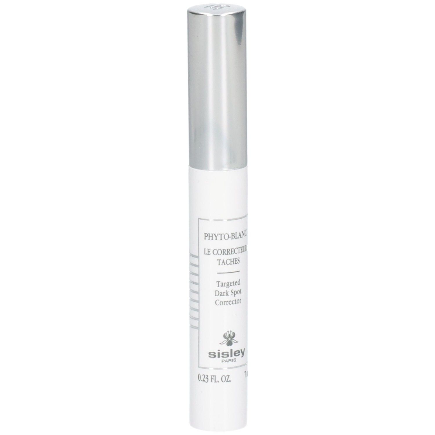 Correttore mirato macchie Sisley Phyto-Blanc in penna con tappo argentato.