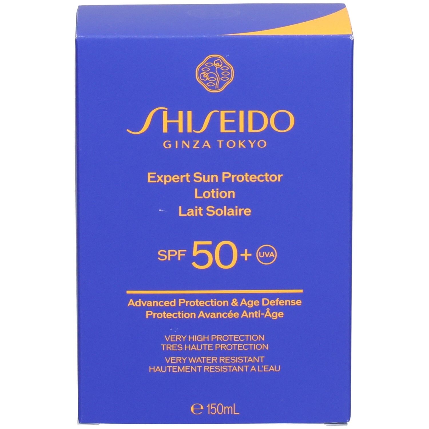 Scatola di SHISHEIDO Expert Sun Protector Lotion SPF50+.