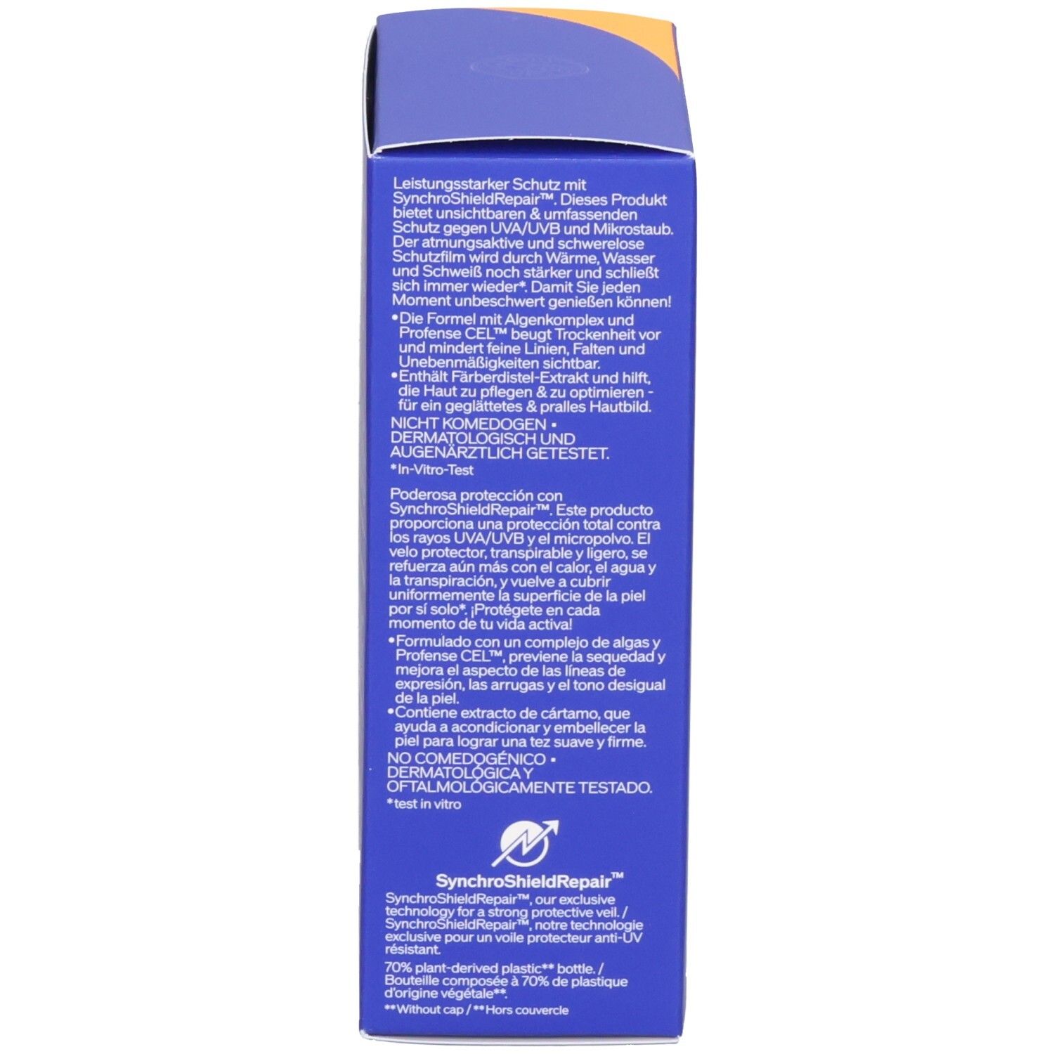 Vista laterale della scatola SHISHEIDO Expert Sun Protector Lotion SPF50+.