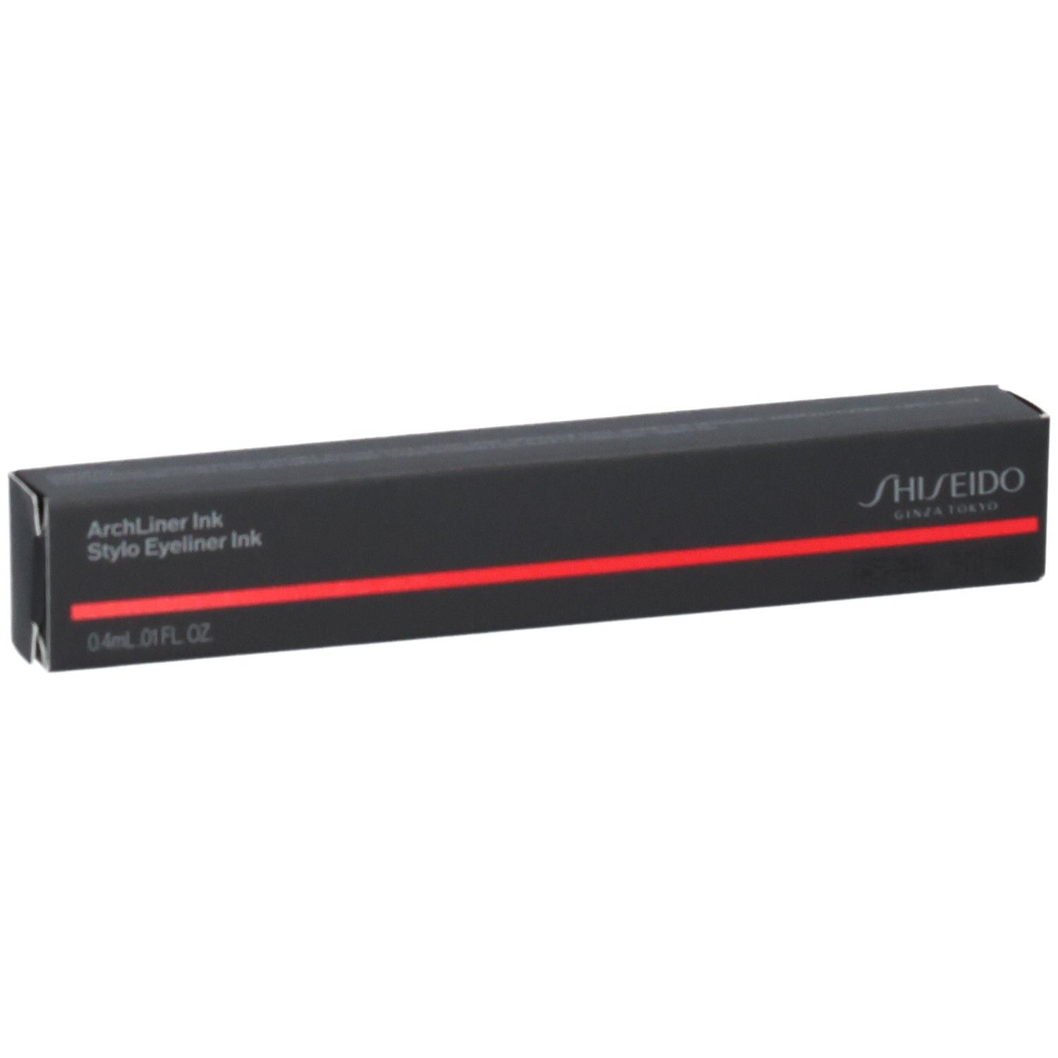 Confezione nera per eyeliner Shiseido ArchLiner Ink con striscia rossa.