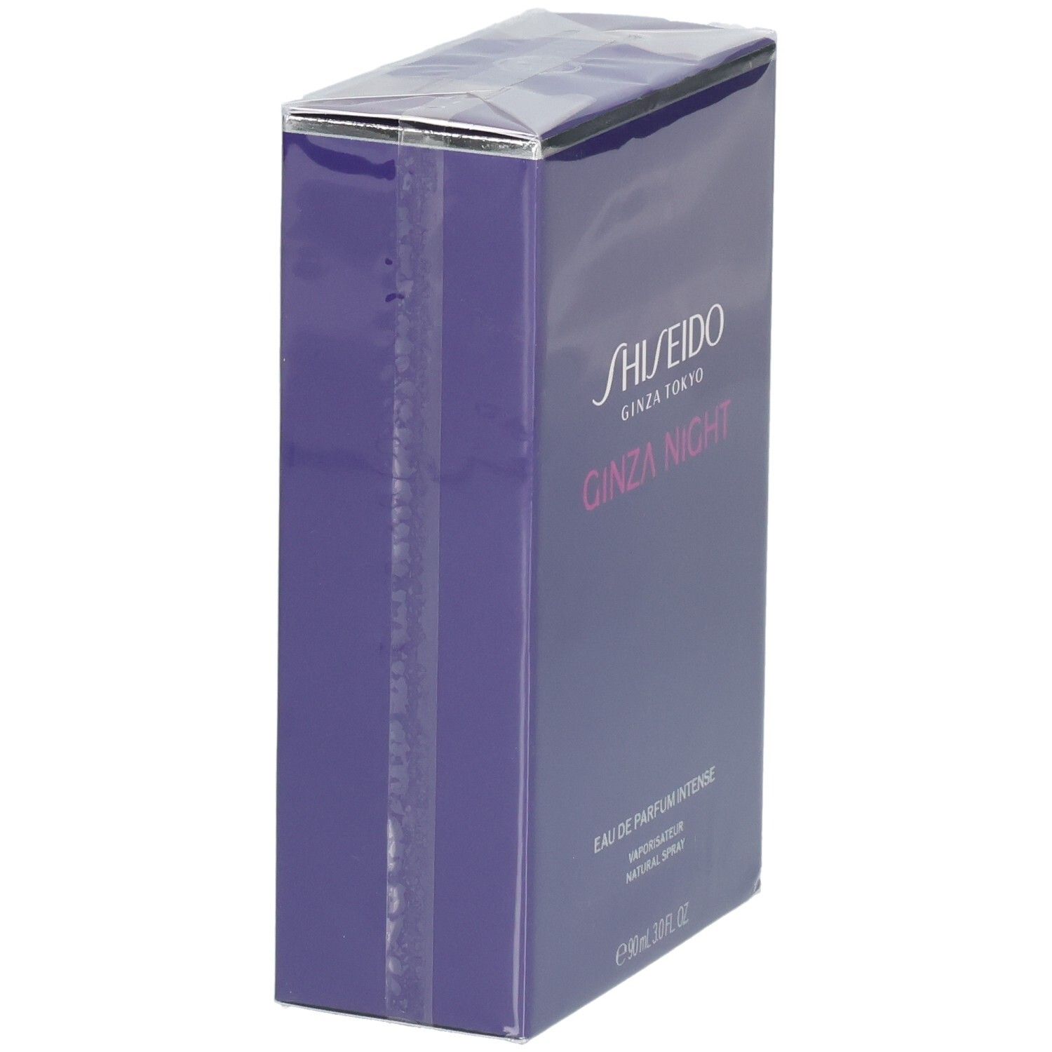 Confezione viola per Shiseido Ginza Night Eau de Parfum Intense, 90ml.