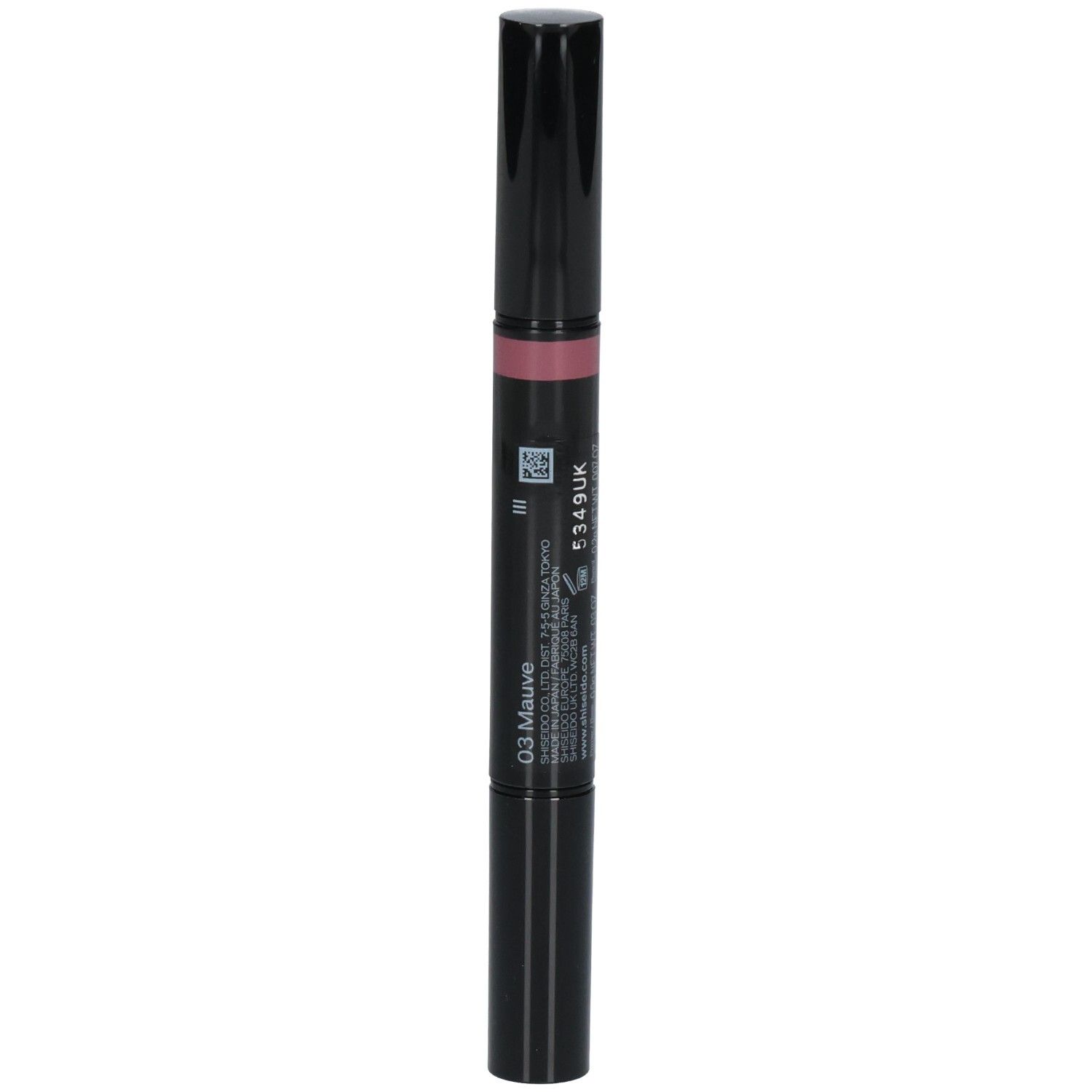 Rossetto bifacciale nero con applicatore color malva.