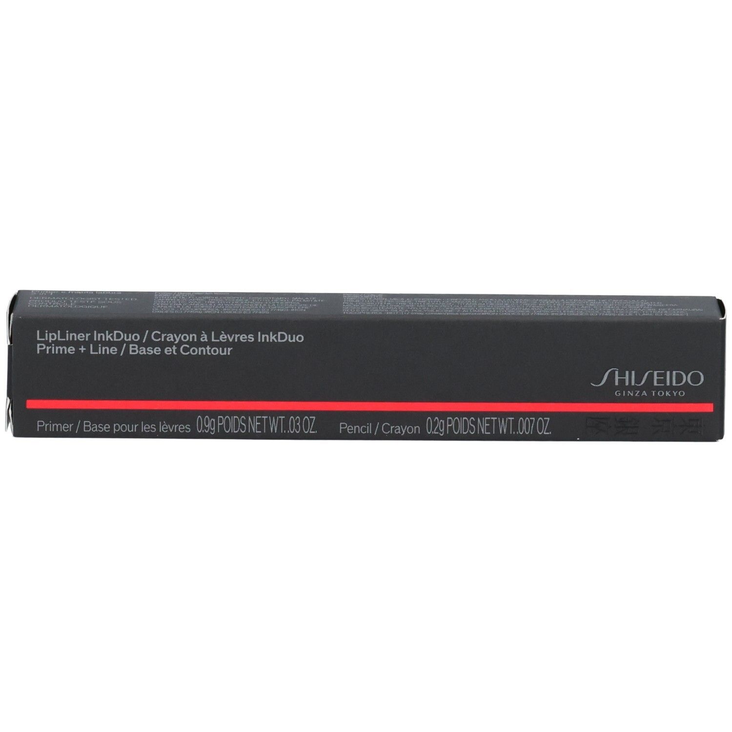 Shiseido Lipliner InkDuo matita e primer in confezione nera.