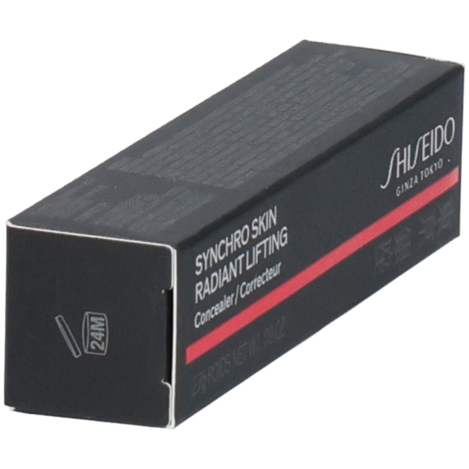 Scatola Shiseido Synchro Skin Radiant Lifting Concealer/Correcteur con testo e logo.
