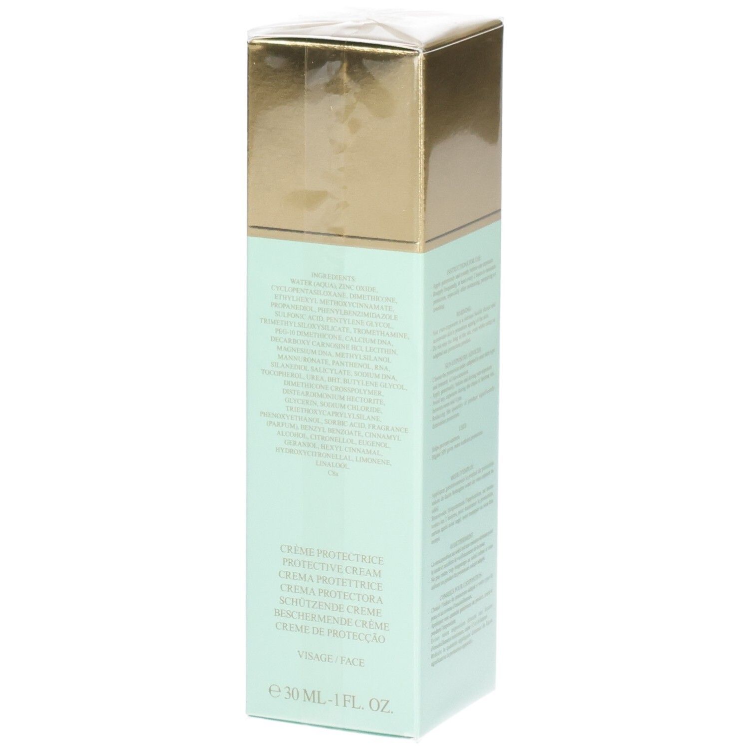 Confezione Valmont Restoring Perfection SPF50 con elenco ingredienti.
