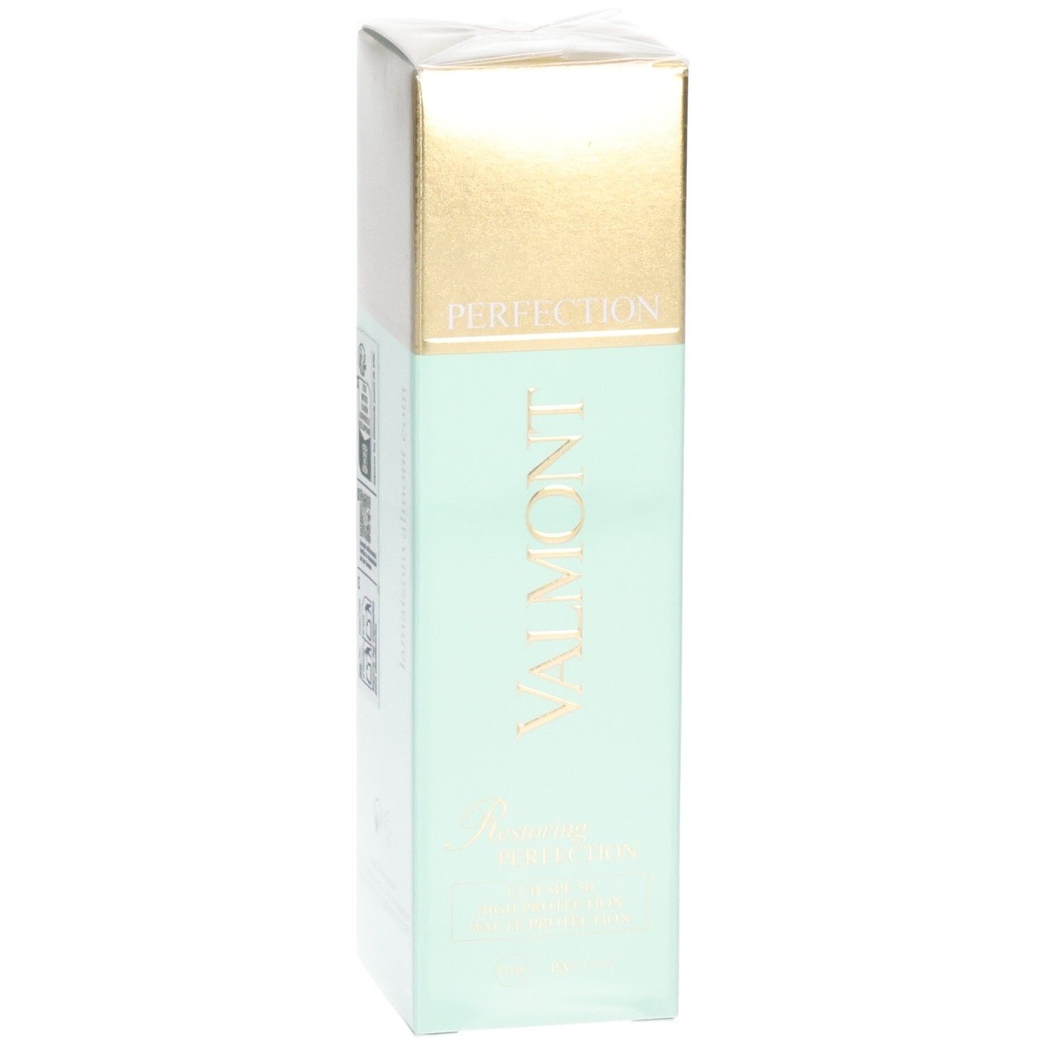 Confezione Valmont Restoring Perfection SPF50, lato con sigilli.