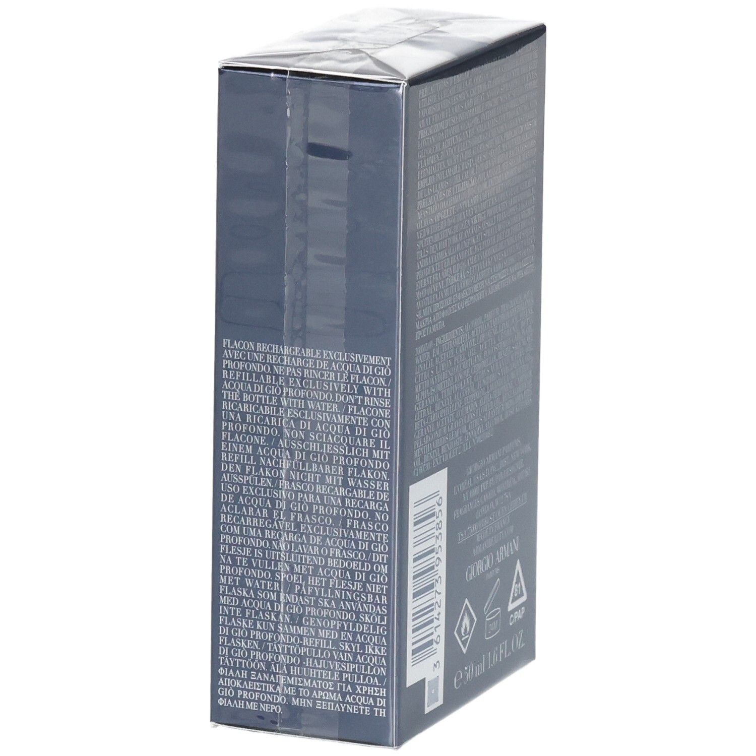 Giorgio Armani Acqua di Gio, flacone da 50ml su confezione scura.