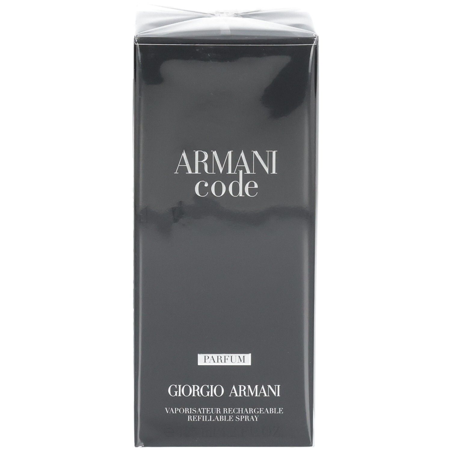 Giorgio Armani Code Parfum, Vaporizzatore ricaricabile, confezione nera.