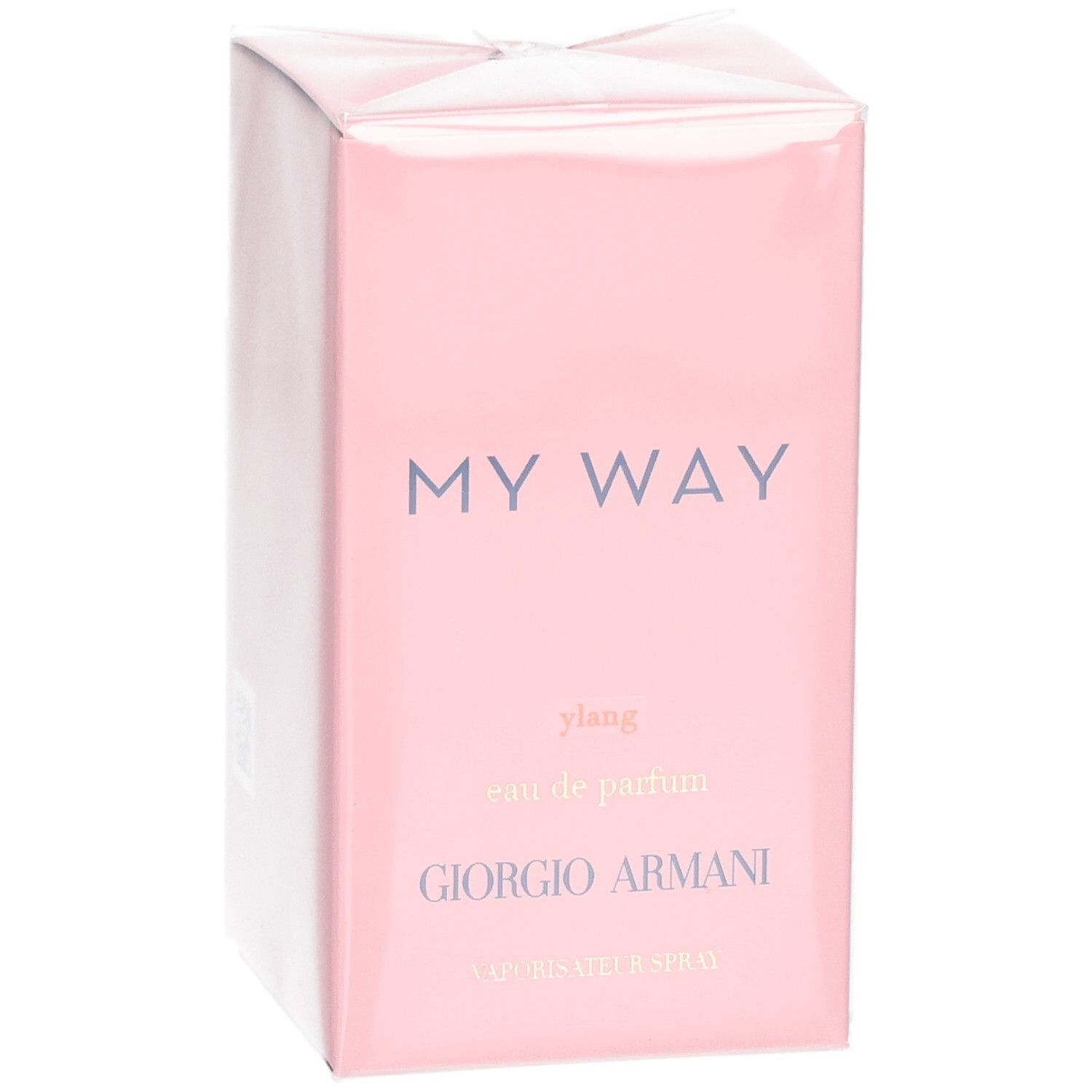 Confezione Giorgio Armani My Way Ylang Eau de Parfum 50ml, leggermente angolata.
