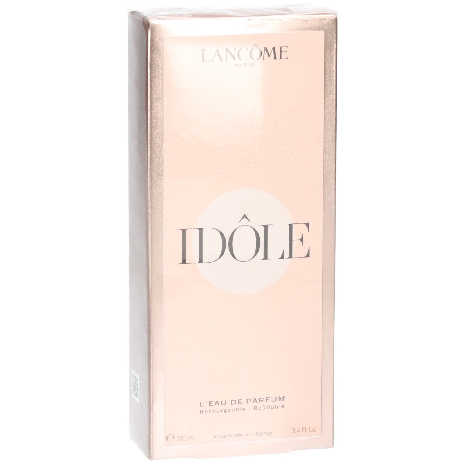 Confezione Lancôme Idôle Eau de Parfum, lato frontale con nome del prodotto e logo del marchio.