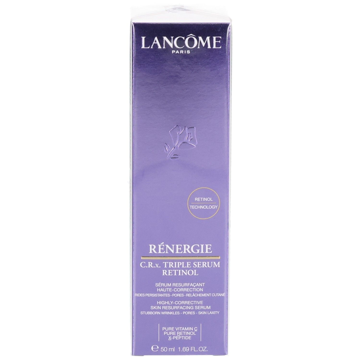 Confezione Lancôme Rénergie C.R.X. Triple Siero Retinolo. Contiene tecnologia Retinolo.