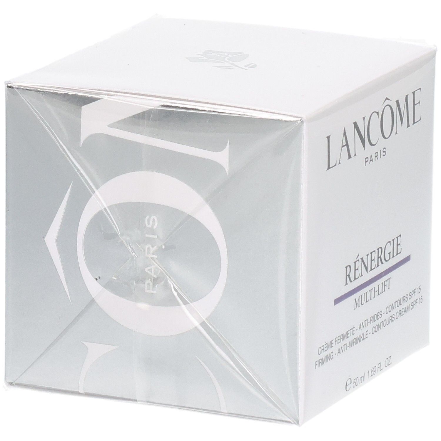 Lancôme Rénergie Multi-Lift Crema Rassodante Anti-Rughe SPF 15, confezione, lato.