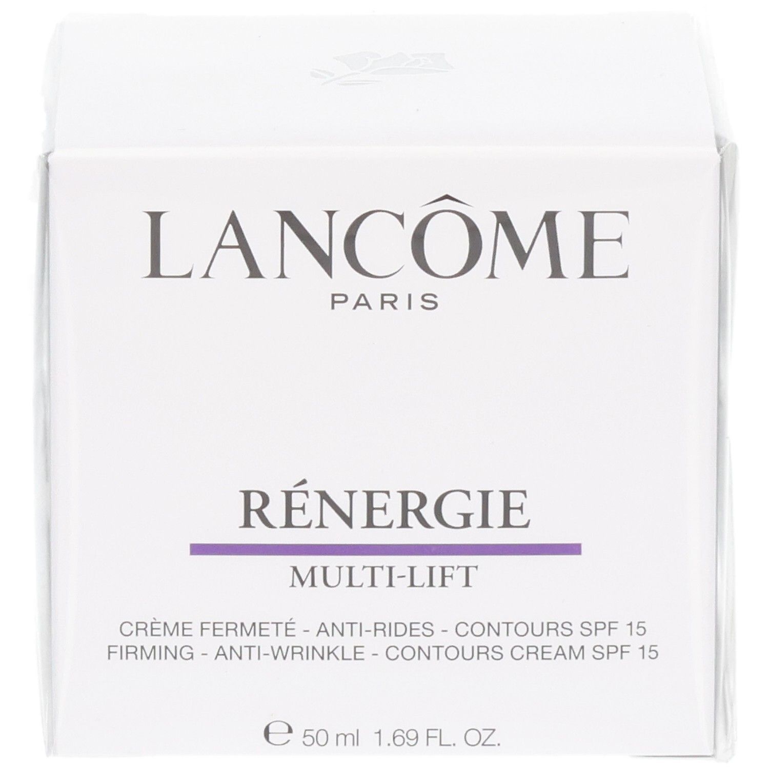 Lancôme Rénergie Multi-Lift Crema Rassodante Anti-Rughe SPF 15, confezione, fronte.