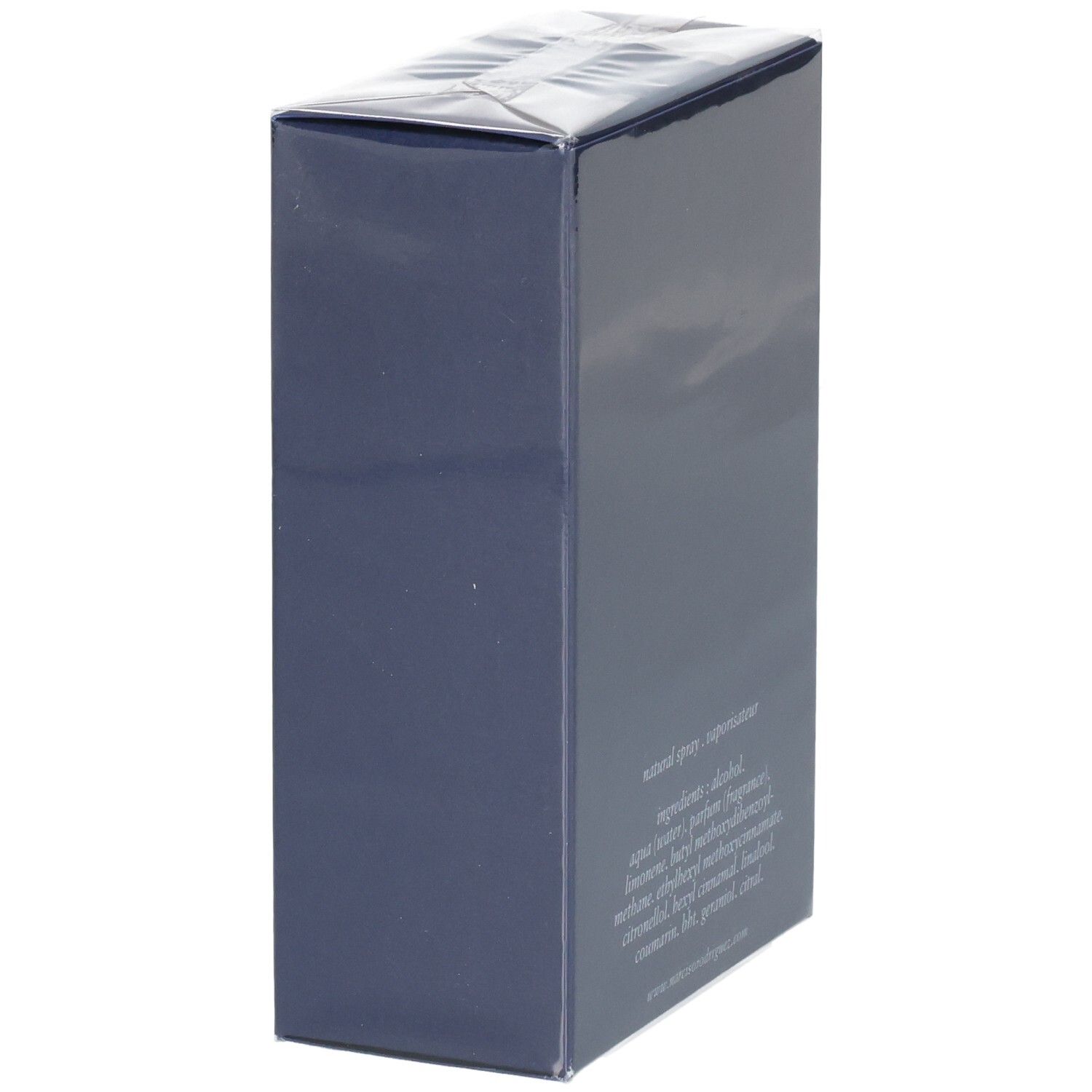 Confezione Narciso Rodriguez For Him Bleu Noir Eau de Toilette, vista laterale.