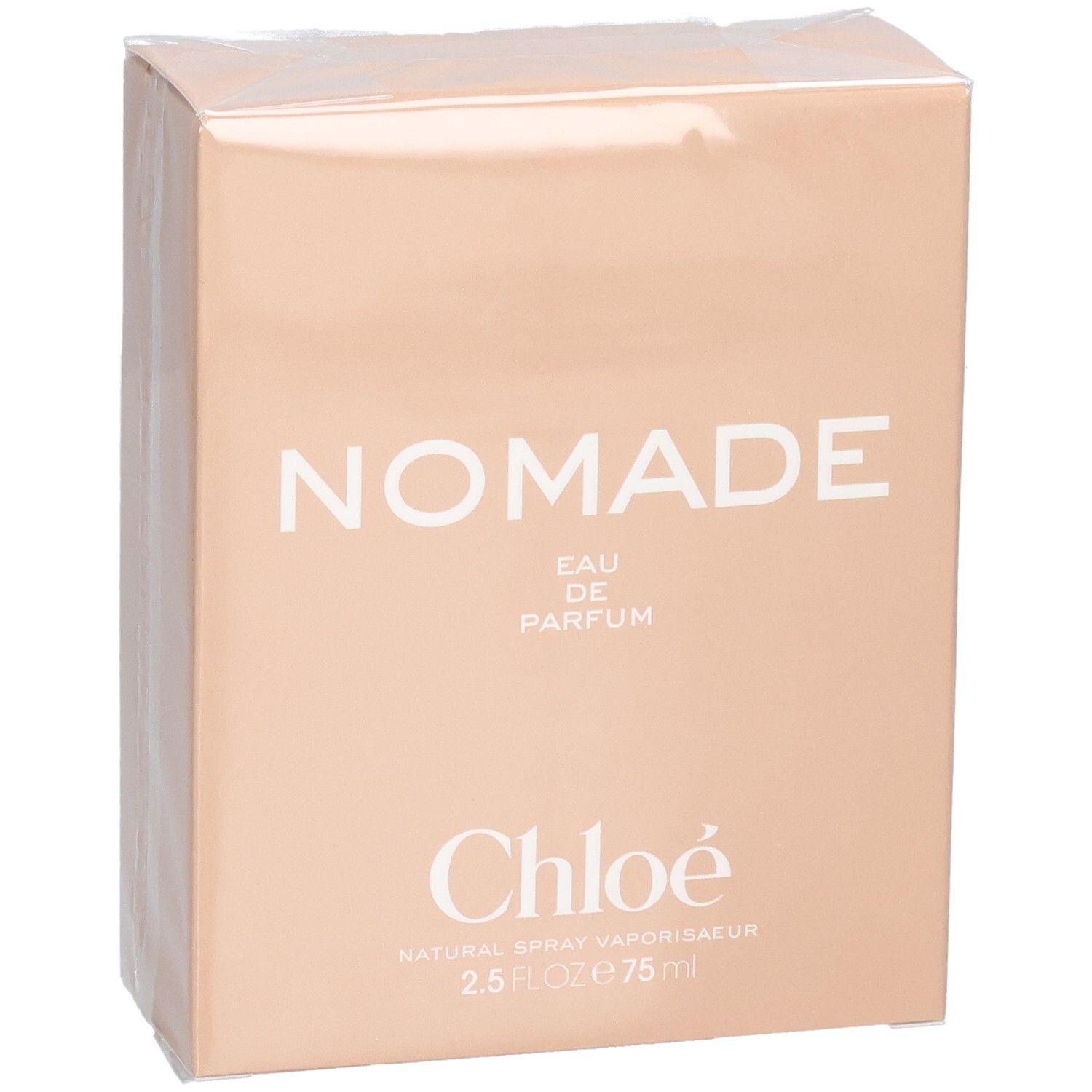 Chloé Nomade Eau de Parfum Spray 75ml confezione, vista laterale.
