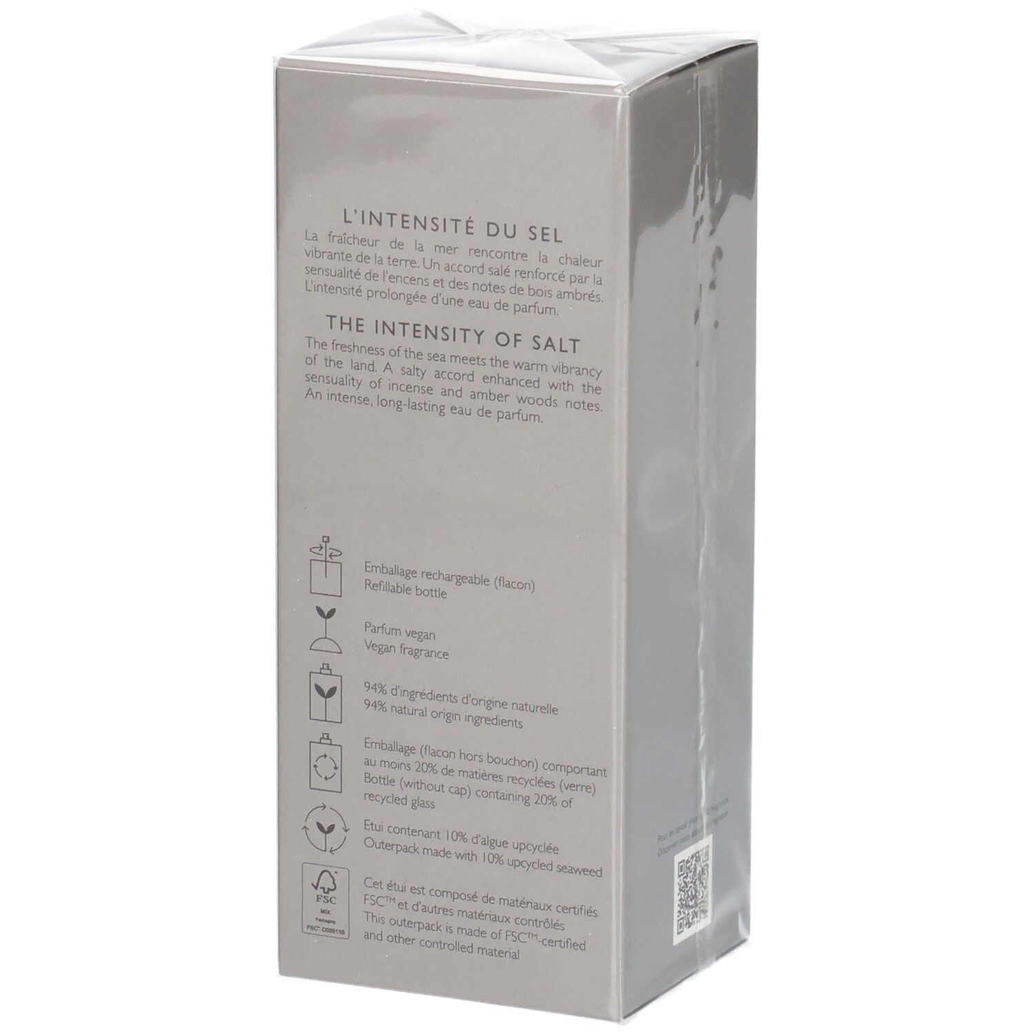 Issey Miyake Le Sel d'Issey Eau de Parfum scatola di cartone, descrizione delle note olfattive.