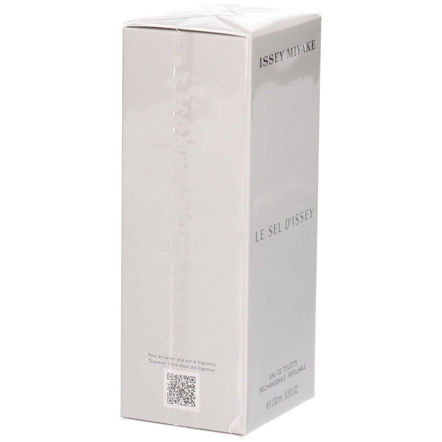 Confezione Issey Miyake Le Sel d'Issey Eau de Toilette con QR code.