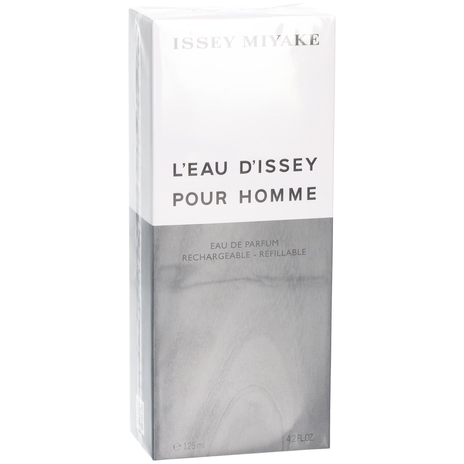 Confezione regalo Issey Miyake L'Eau d'Issey Pour Homme Eau de Parfum, leggermente angolata.