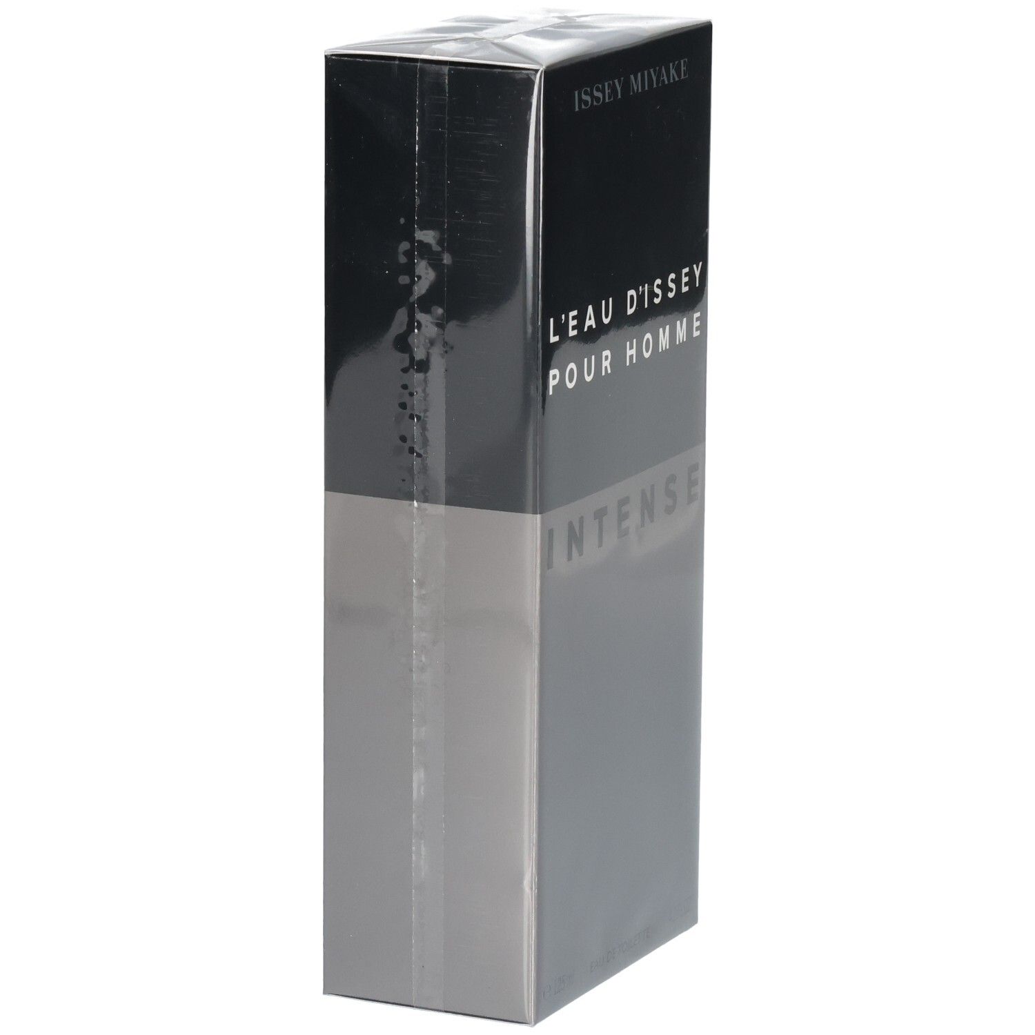 Scatola Issey Miyake L'Eau d'Issey Pour Homme Intense Eau de Toilette, vista laterale.