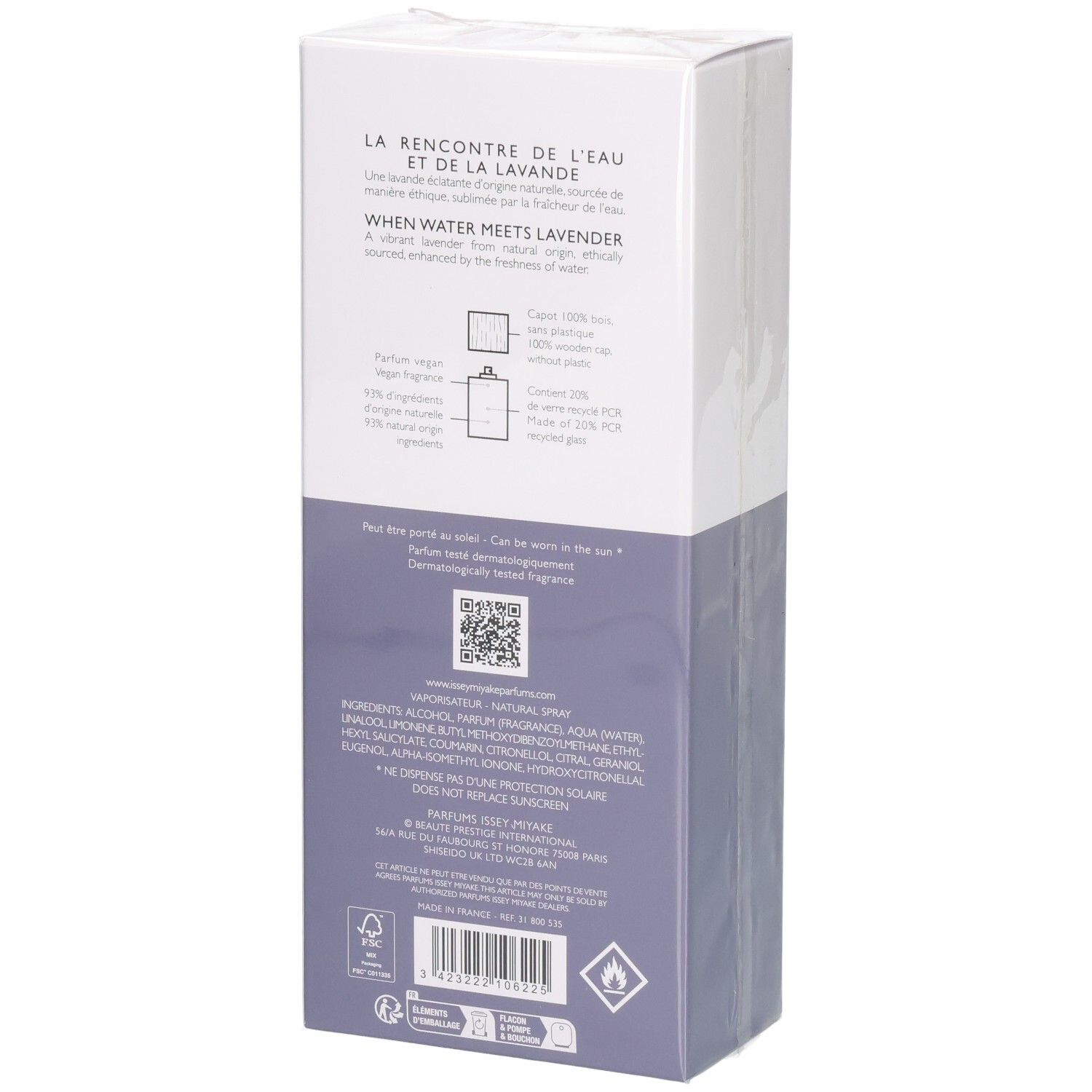 Issey Miyake L'Eau d'Issey pour Homme Solar Lavender Eau de Toilette Intense 100ml scatola, retro.
