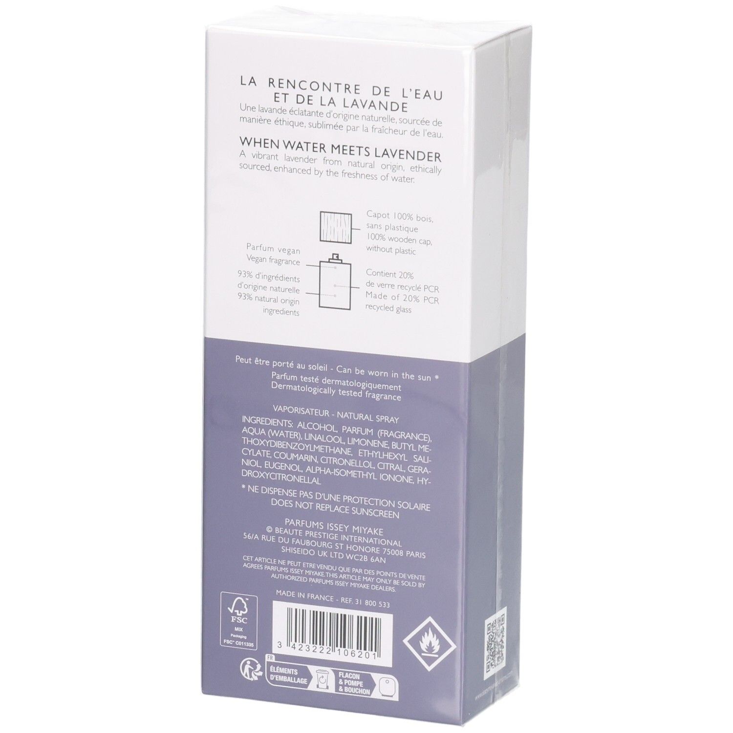 Issey Miyake L'Eau d'Issey Pour Homme Solar Lavender Eau de Toilette Intense 50ml scatola, lato.