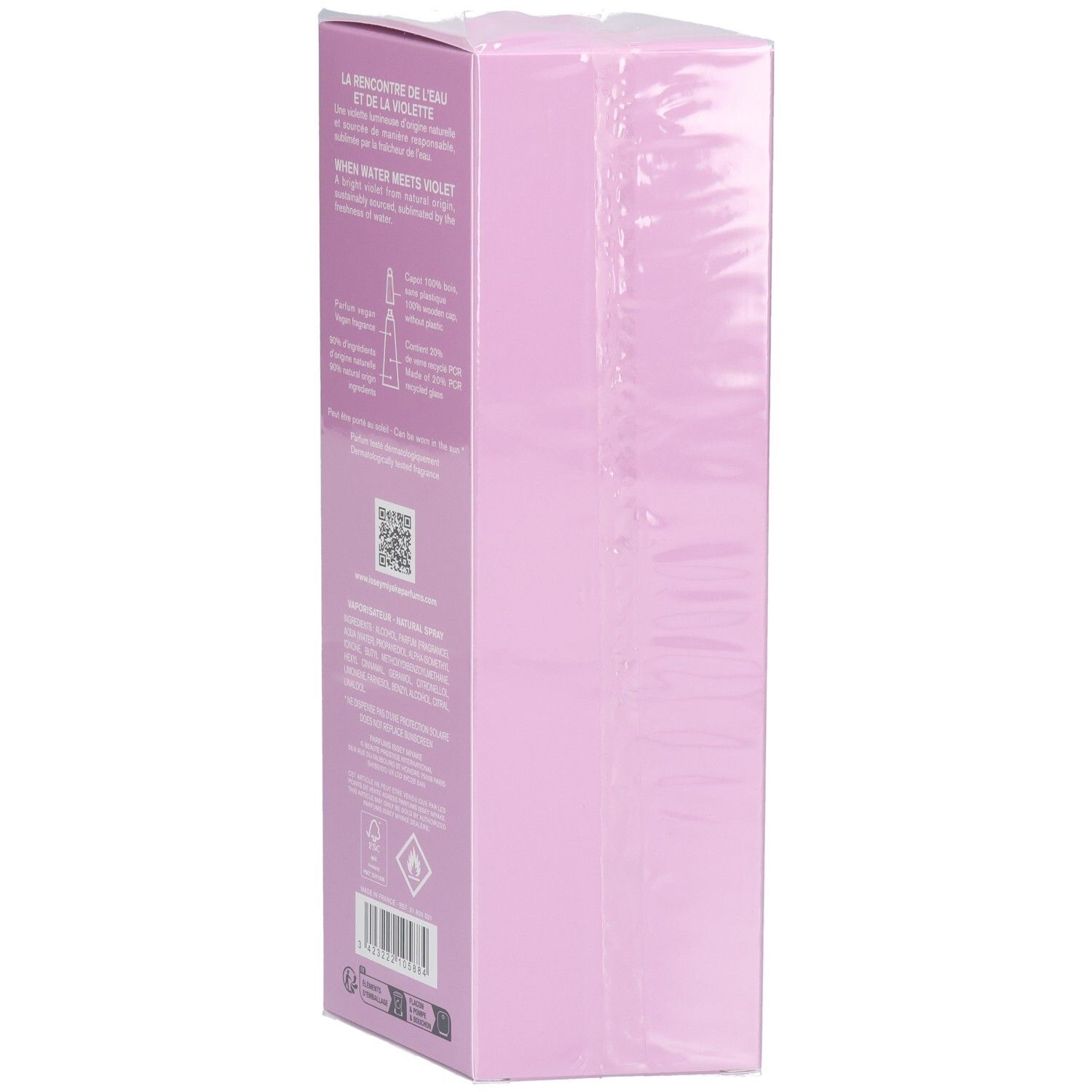Retro della confezione Issey Miyake L'Eau d'Issey Solar Violet Eau de Toilette Intense.
