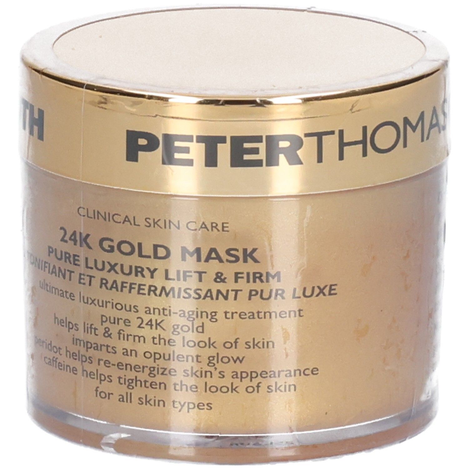 Maschera all'Oro 24K Peter Thomas Roth: vasetto dorato con trattamento anti-età.