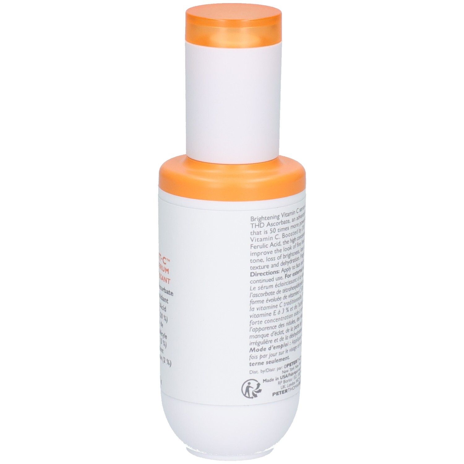 Flacone Peter Thomas Roth Potent C Power Serum accanto alla scatola aperta.