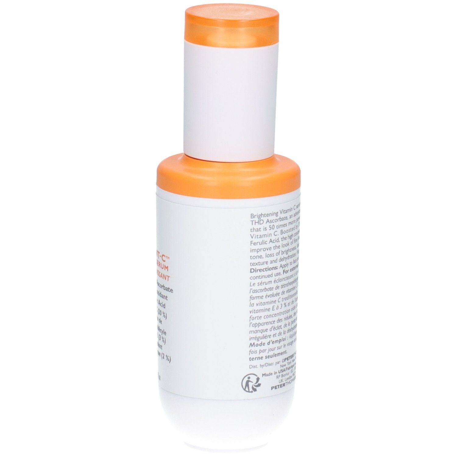 Flacone Peter Thomas Roth Potent C Power Serum, vista posteriore angolata.