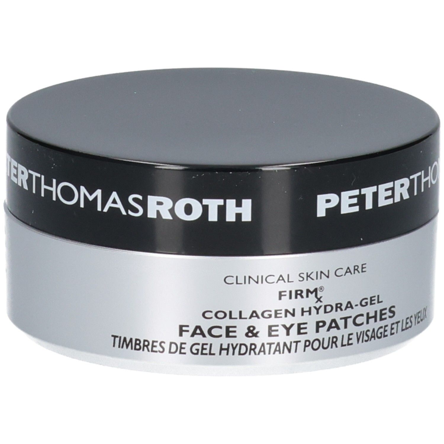 Vasetto Peter Thomas Roth FIRMx Collagen Hydra-Gel Face & Eye Patches, primo piano.