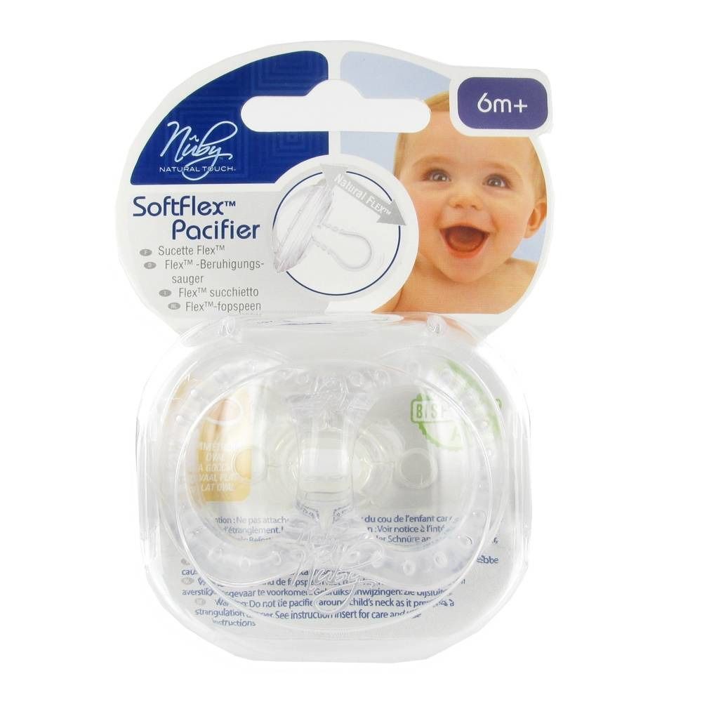 Nuby Natural Touch SoftFlex Pacifier Oval 6m+ Transparent