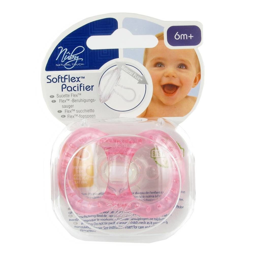 Nuby Natural Touch SoftFlex Pacifier Oval 6m+ Pink