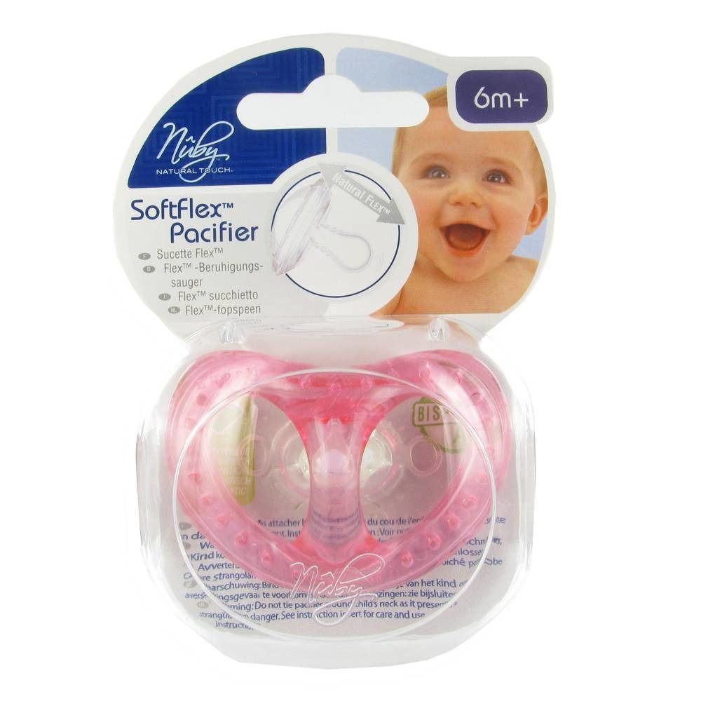 Nuby Natural Touch SoftFlex Pacifier Ortho +6m Pink