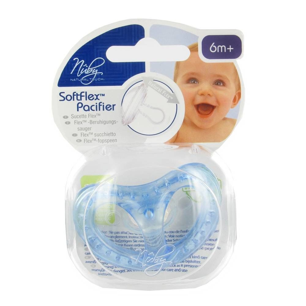 Nuby Natural Touch SoftFlex Pacifier Ortho +6m Blue