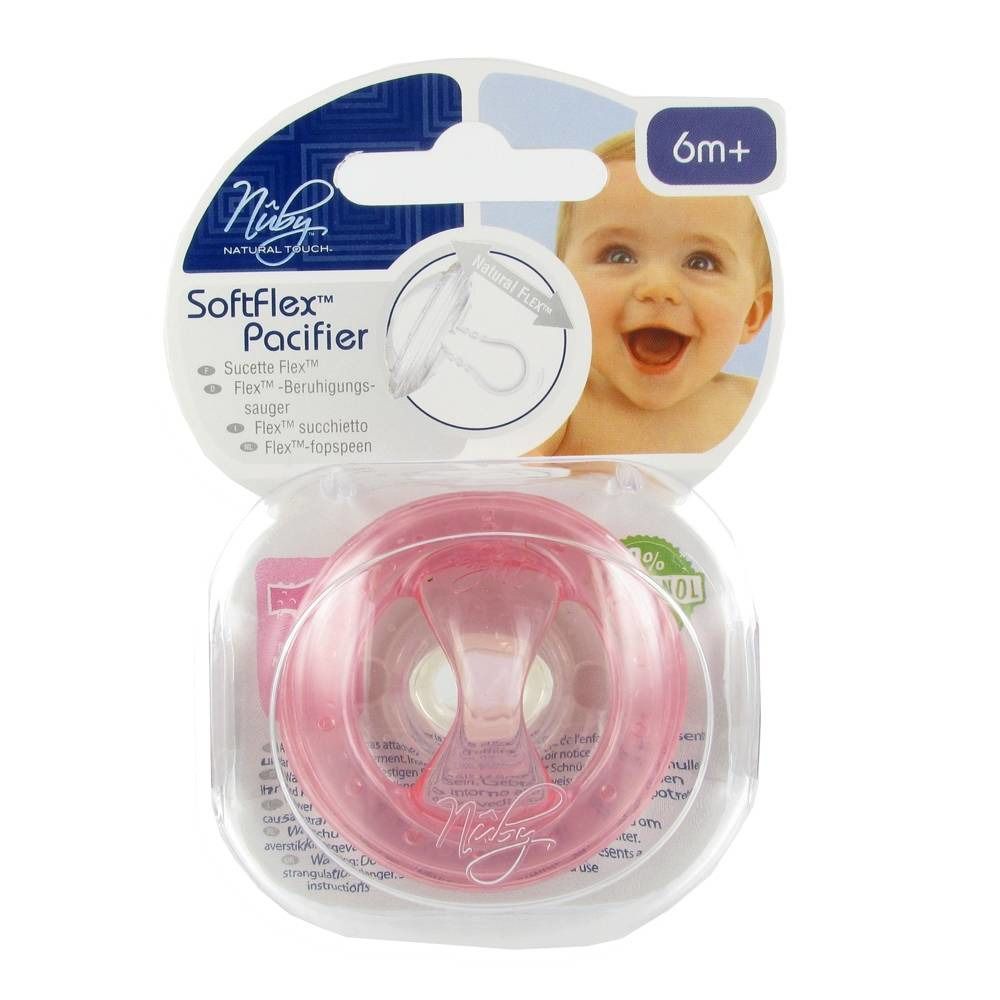 Nuby Natural Touch SoftFlex Pacifier Cherry 6m+ Pink
