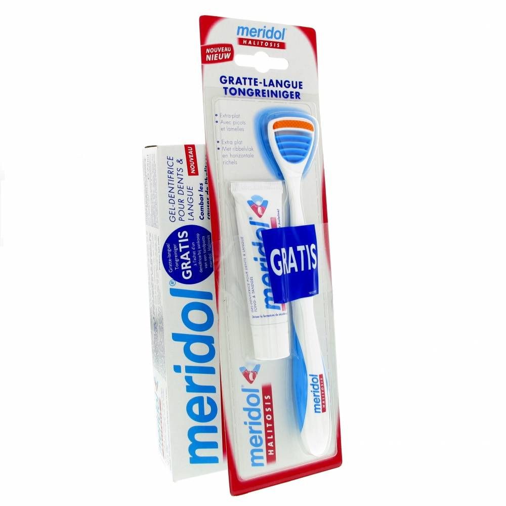Meridol Tongue/Tooth gel Halitosis + Free Tongue Cleaner
