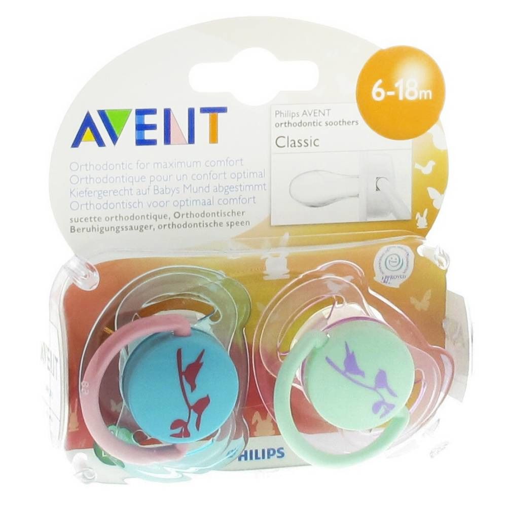 Avent Soother Silicon +6m Design Birds