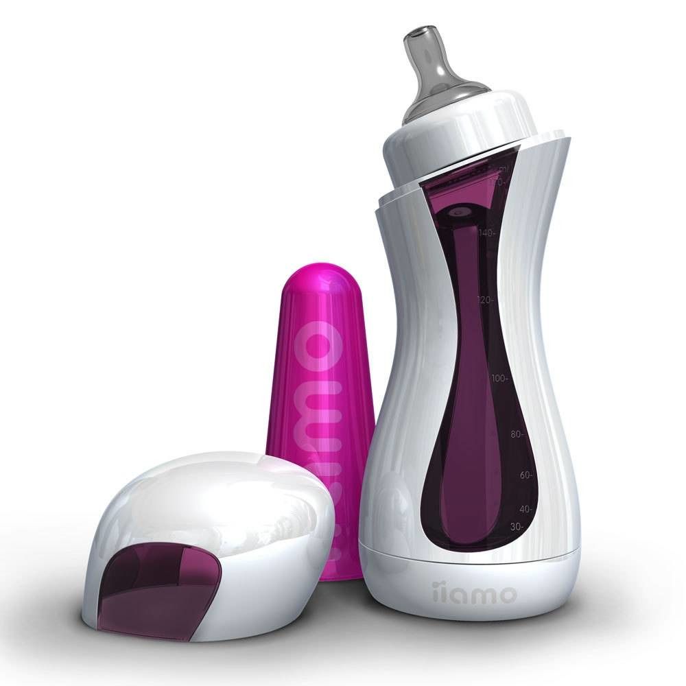 iiamo Go Self-Heating Baby Bottle White/Pink
