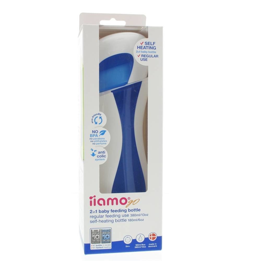 iiamo Go Self-Heating Baby Bottle White/Blue