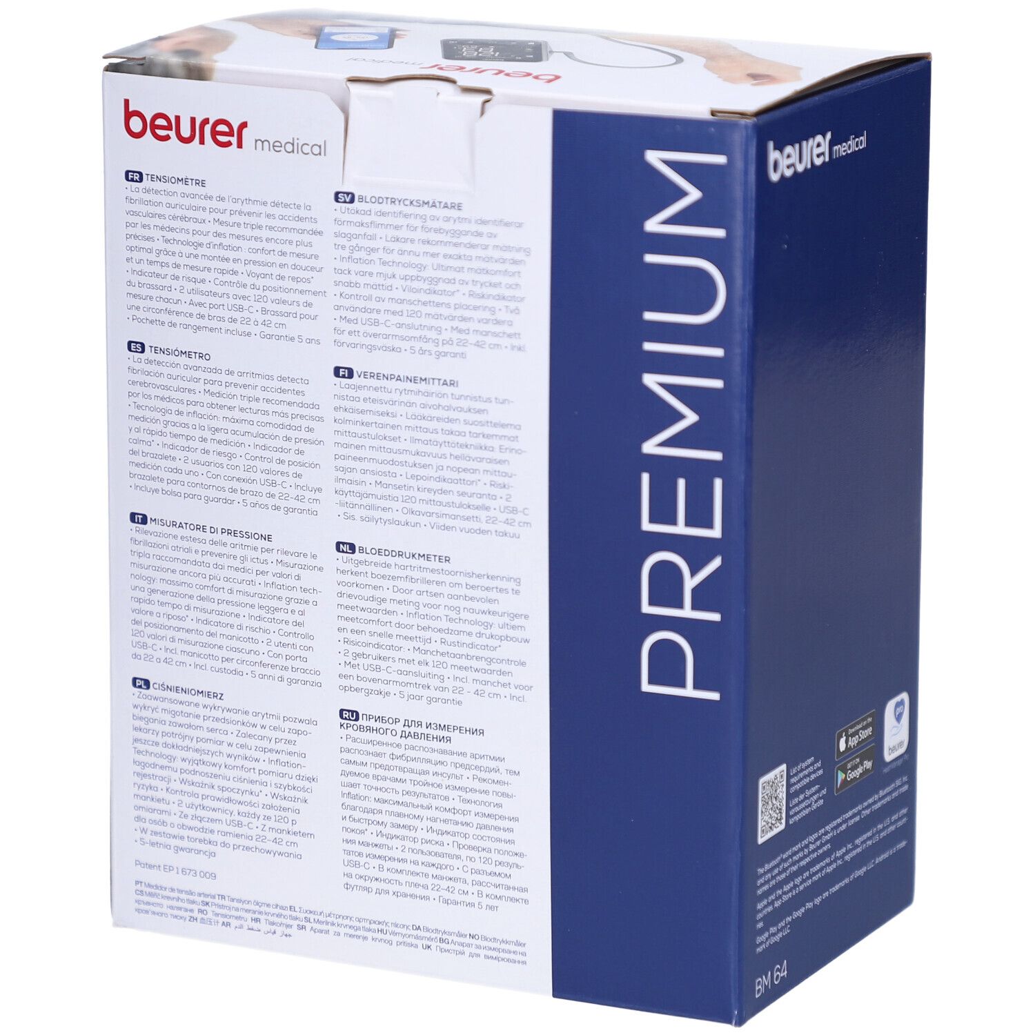 Beurer BM 64 Misuratore di pressione da braccio, rilevamento della fibrillazione atriale (AFib), co