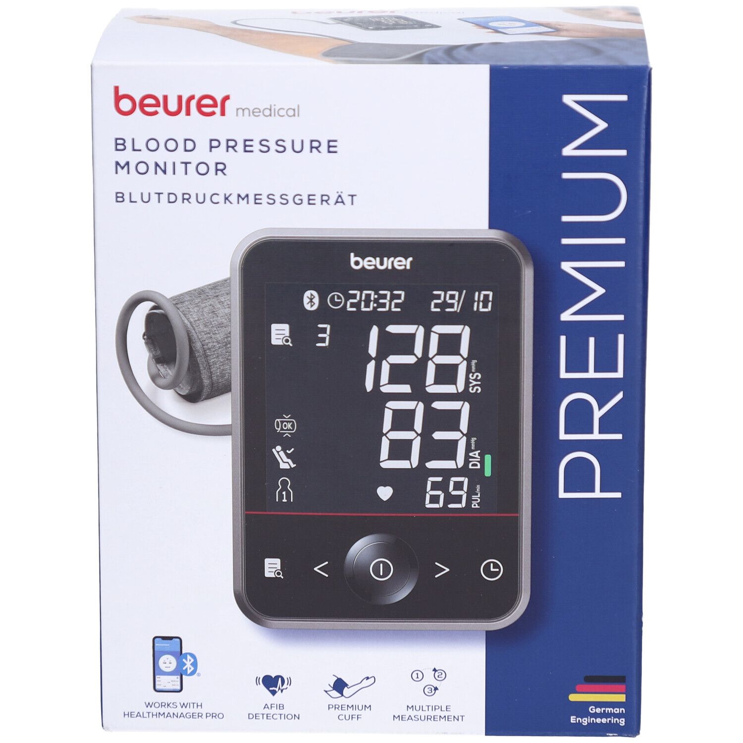 Beurer BM 64 Misuratore di pressione da braccio, rilevamento della fibrillazione atriale (AFib), co