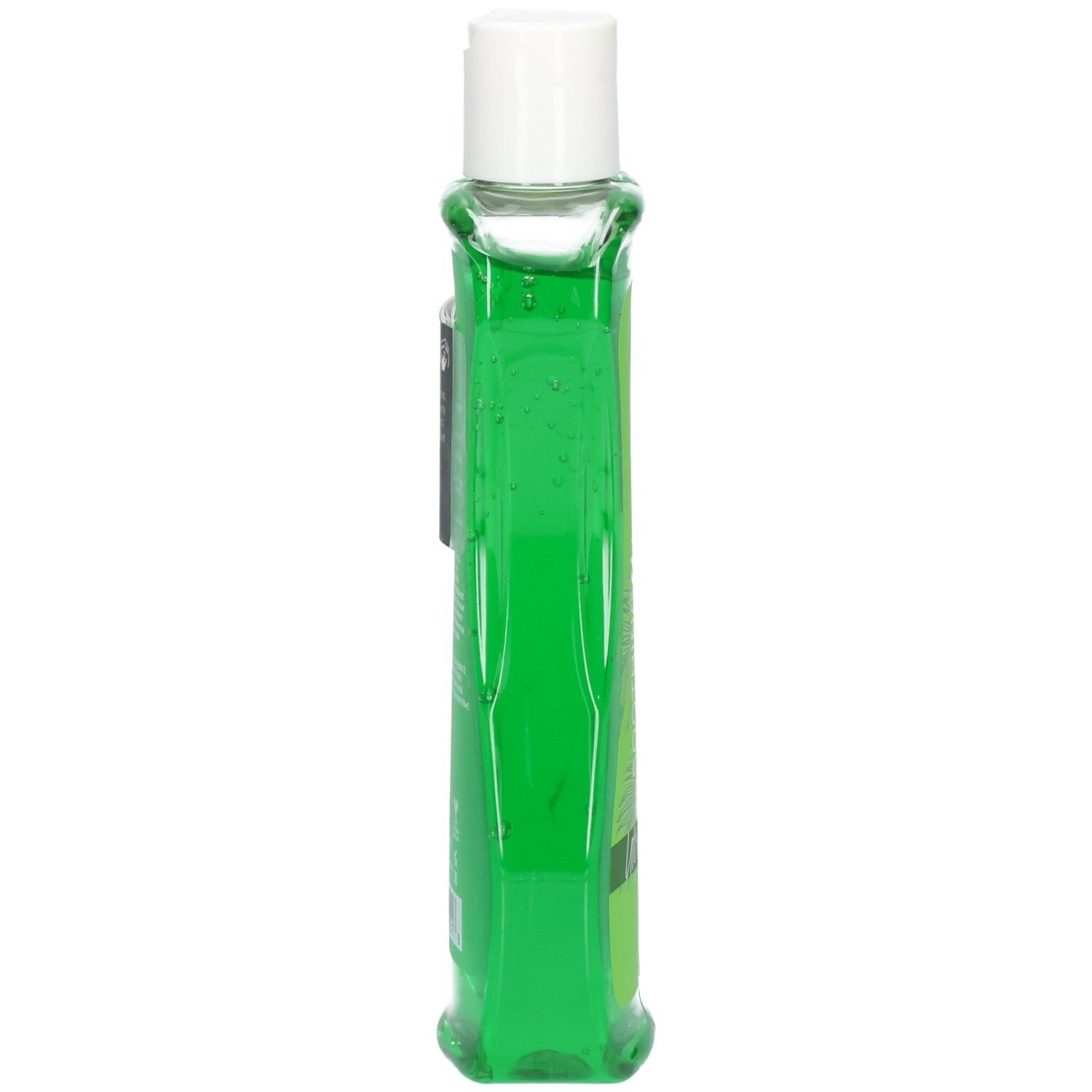 Vista laterale di un flacone verde di Australian Gold Soothing Aloe After Sun Gel con tappo bianco.