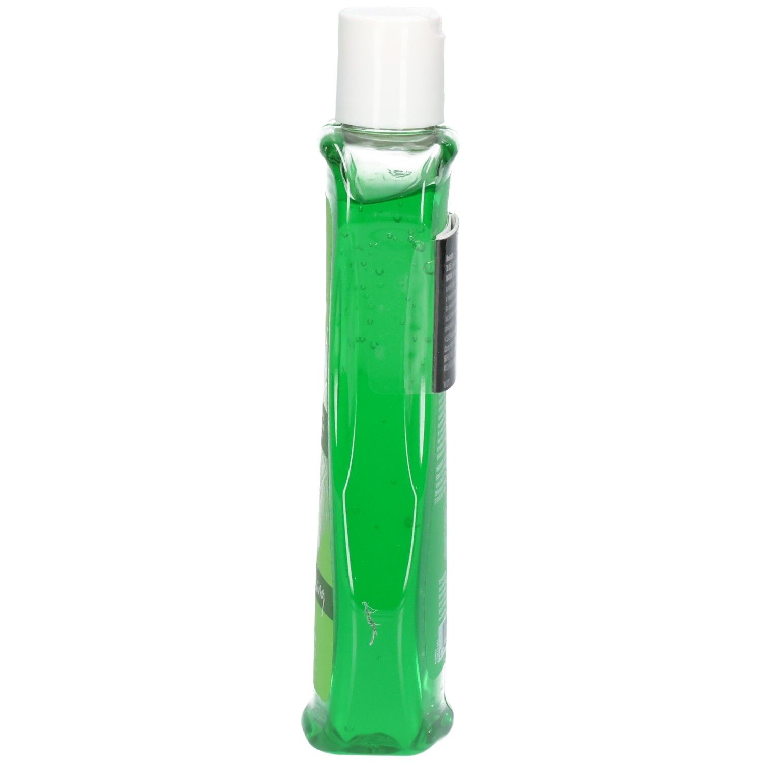 Vista laterale di un flacone verde di Australian Gold Soothing Aloe After Sun Gel con tappo bianco.