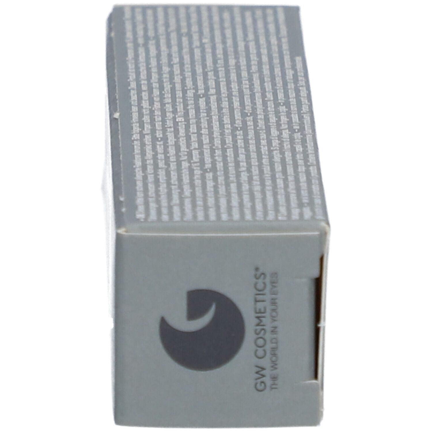 Scatola grigia. Stampa: GW Cosmetics, logo, testo.
