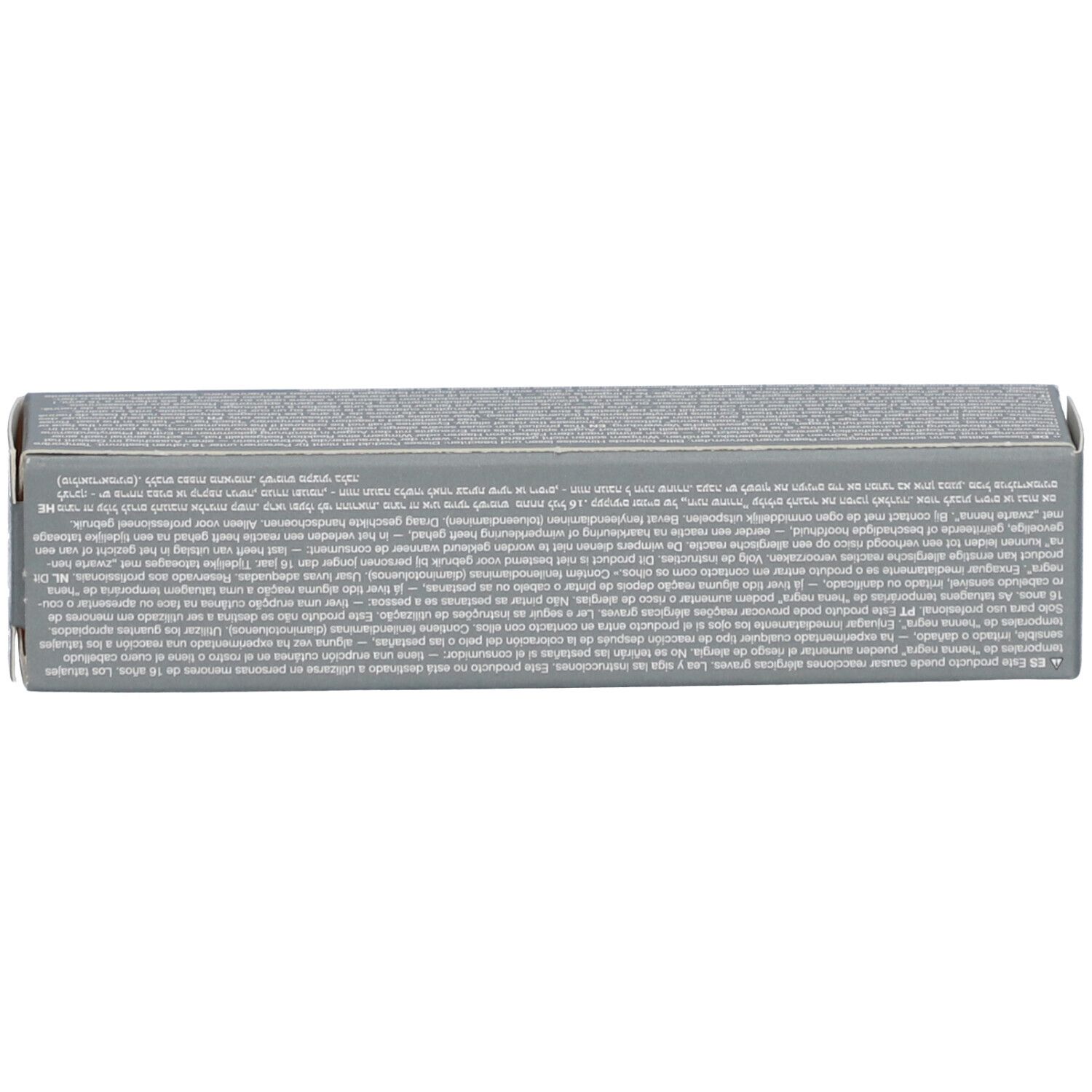 Scatola grigia. Stampa: testo, ingredienti.